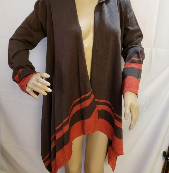 MAX STUDIO BOHO FALL WOMAN HOODED PONCHO SWEATER C - Picture 4 of 5
